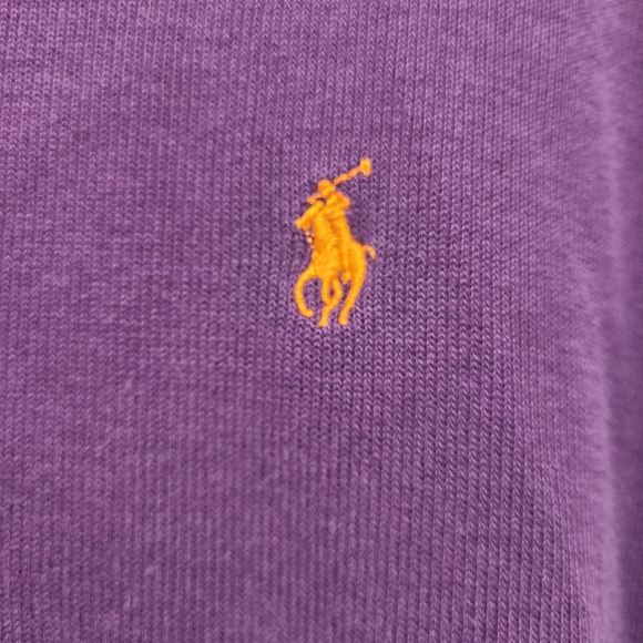 Vtg Polo by Ralph Lauren Purple Men's XL Qtr Zip Shirt Cotton Worn Cuffs Slits - Picture 7 of 12